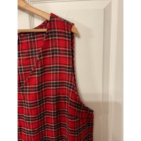 Vintage Original ty2 Red Plaid Cottagecore Academia Plus Jumper Maxi Dress,22W - Picture 5 of 7